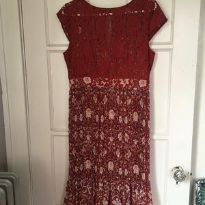 Red Floral Anthropologie Dress